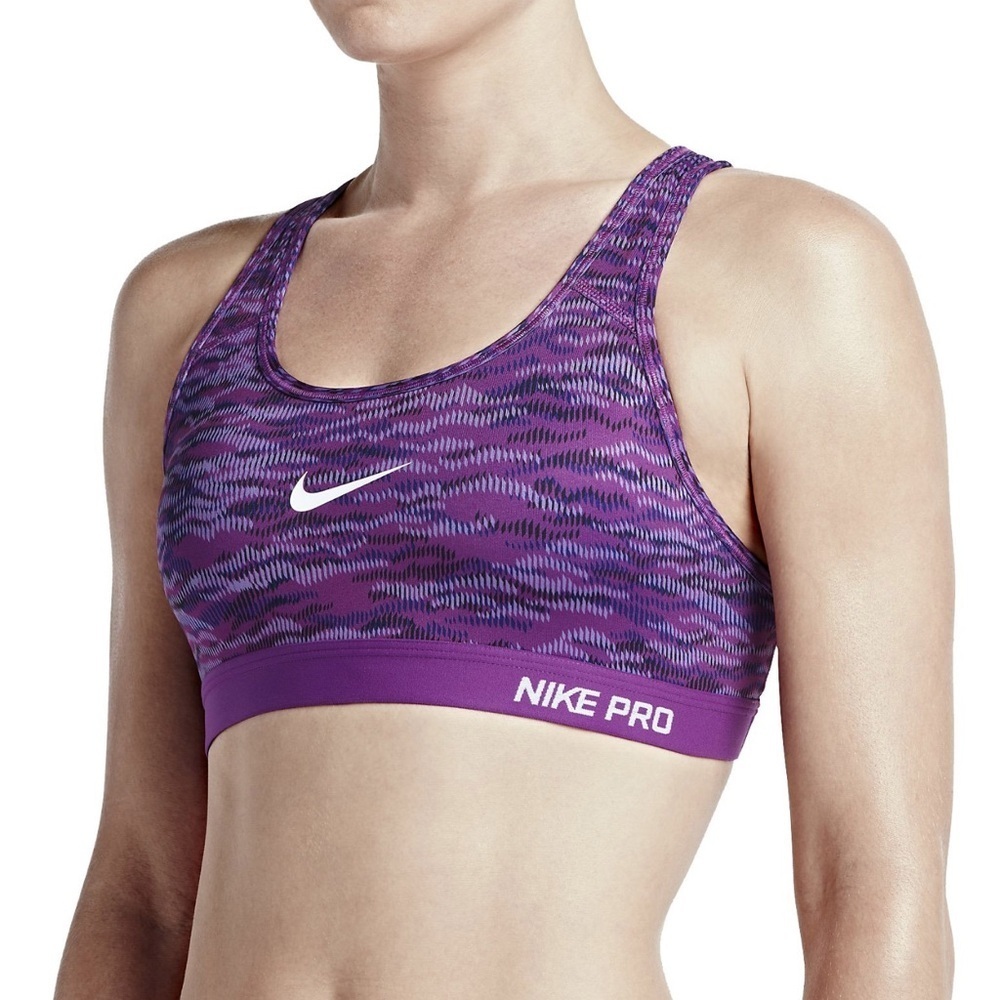 Nike Pro Women's Patterned Padded Purple Sports Bra